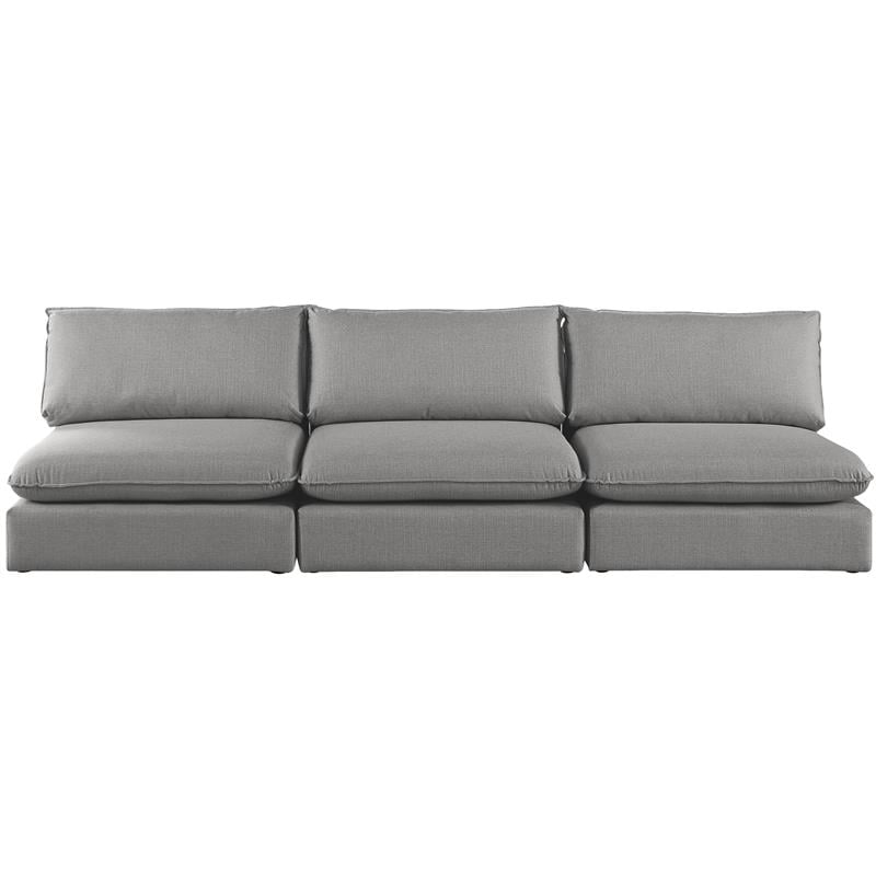 Bowery Hill Contemporary Upholstered Grey Durable Linen Textured Modular Sofa