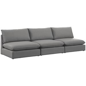 Bowery Hill Contemporary Upholstered Grey Durable Linen Textured Modular Sofa