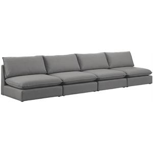 Bowery Hill Contemporary Upholstered Grey Durable Linen Textured Modular Sofa