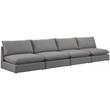 Bowery Hill Contemporary Upholstered Grey Durable Linen Textured Modular Sofa
