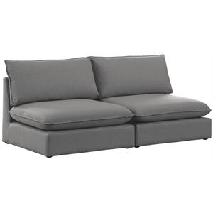 Bowery Hill Contemporary Upholstered Grey Durable Linen Textured Modular Sofa