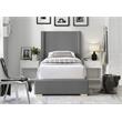 Bowery Hill Contemporary Grey Linen Textured Fabric Twin Bed
