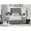 Bowery Hill Contemporary Grey Linen Textured Fabric Twin Bed