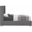 Bowery Hill Contemporary Grey Linen Textured Fabric Twin Bed
