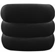 Bowery Hill Contemporary Deep Channel Tufted Soft Black Velvet Accent Chair