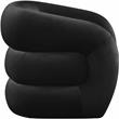 Bowery Hill Contemporary Deep Channel Tufted Soft Black Velvet Accent Chair