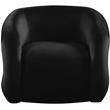 Bowery Hill Contemporary Deep Channel Tufted Soft Black Velvet Accent Chair