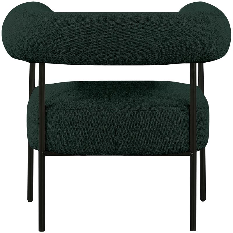 Bowery Hill Contemporary Rich Green Boucle Fabric Accent Chair