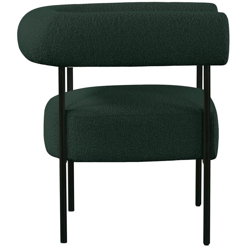 Bowery Hill Contemporary Rich Green Boucle Fabric Accent Chair