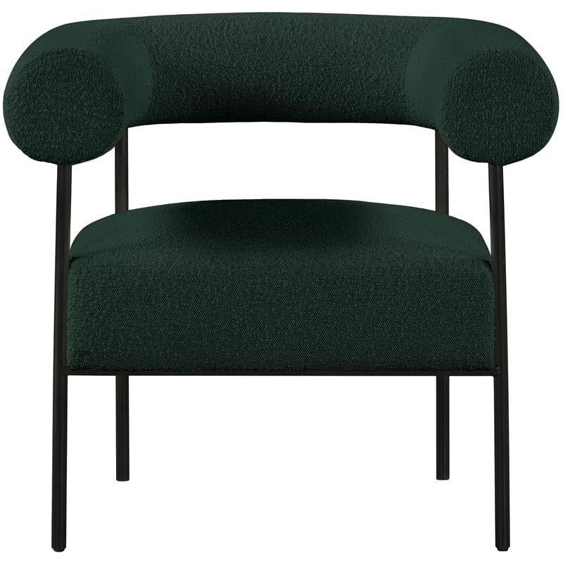 Bowery Hill Contemporary Rich Green Boucle Fabric Accent Chair