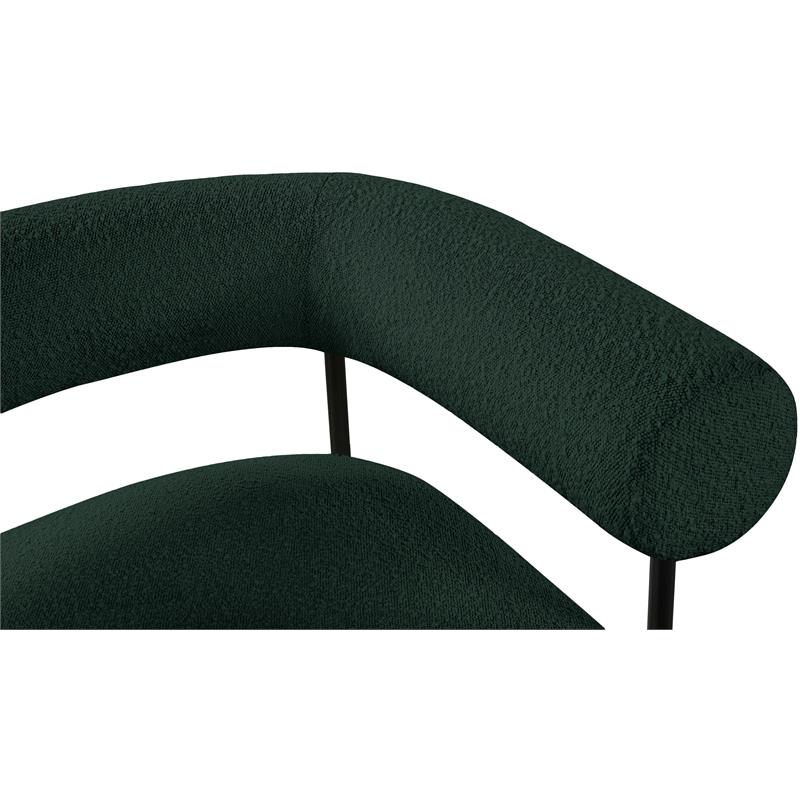 Bowery Hill Contemporary Rich Green Boucle Fabric Accent Chair