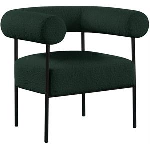 Bowery Hill Contemporary Rich Green Boucle Fabric Accent Chair