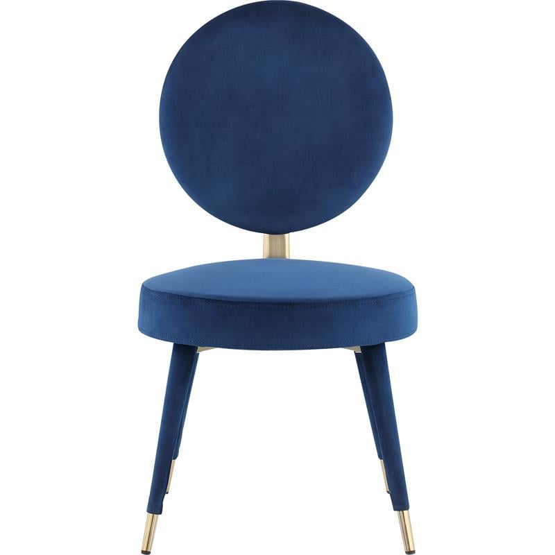 Bowery Hill Modern / Contemporary Navy Durable Velvet Dining Chair