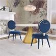 Bowery Hill Modern / Contemporary Navy Durable Velvet Dining Chair
