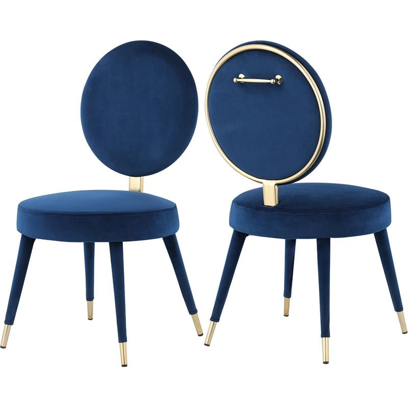 Bowery Hill Modern / Contemporary Navy Durable Velvet Dining Chair