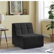 Bowery Hill Contemporary Biscuit Tufted Soft Black Velvet Armless Chair