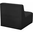Bowery Hill Contemporary Biscuit Tufted Soft Black Velvet Armless Chair
