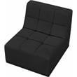 Bowery Hill Contemporary Biscuit Tufted Soft Black Velvet Armless Chair