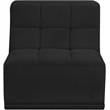Bowery Hill Contemporary Biscuit Tufted Soft Black Velvet Armless Chair