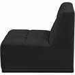 Bowery Hill Contemporary Biscuit Tufted Soft Black Velvet Armless Chair