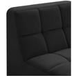 Bowery Hill Contemporary Biscuit Tufted Soft Black Velvet Armless Chair