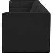 Bowery Hill Contemporary Biscuit Tufted Soft Black Velvet Modular Sofa