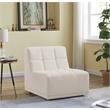 Bowery Hill Contemporary Biscuit Tufted Soft Cream Velvet Armless Chair