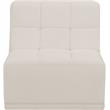 Bowery Hill Contemporary Biscuit Tufted Soft Cream Velvet Armless Chair