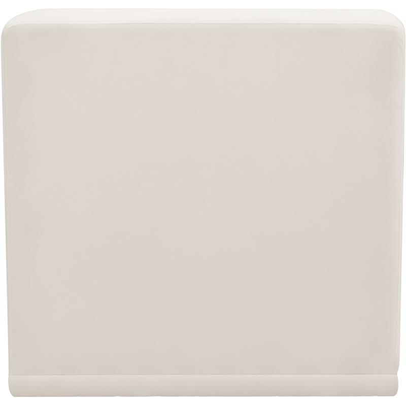 Bowery Hill Contemporary Biscuit Tufted Soft Cream Velvet Armless Chair