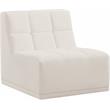 Bowery Hill Contemporary Biscuit Tufted Soft Cream Velvet Armless Chair