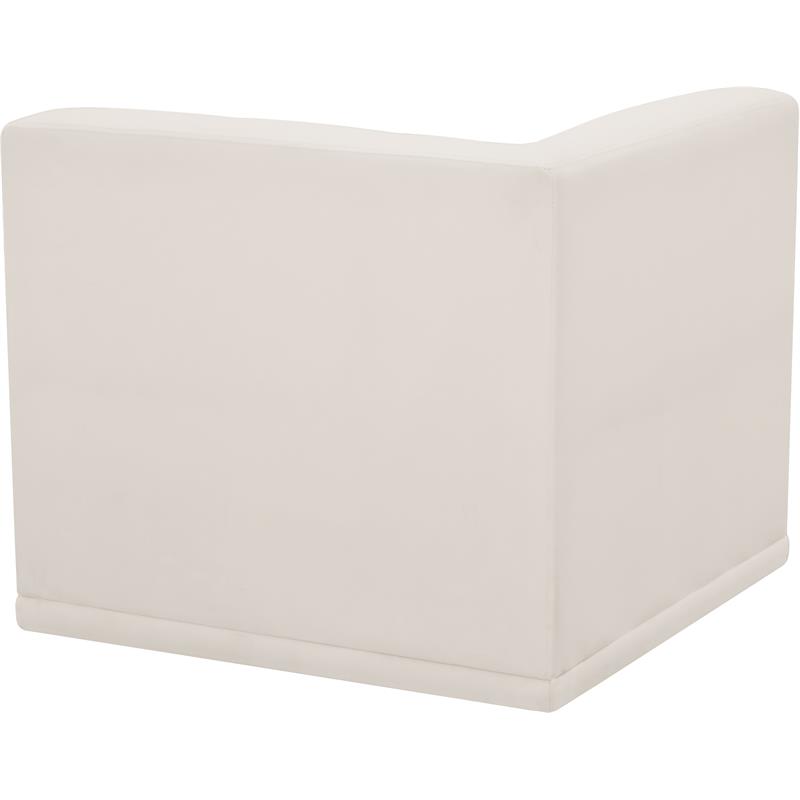 Bowery Hill Contemporary Biscuit Tufted Soft Cream Velvet Corner Chair