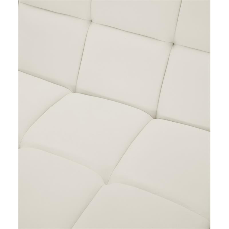 Bowery Hill Contemporary Biscuit Tufted Soft Cream Velvet Corner Chair