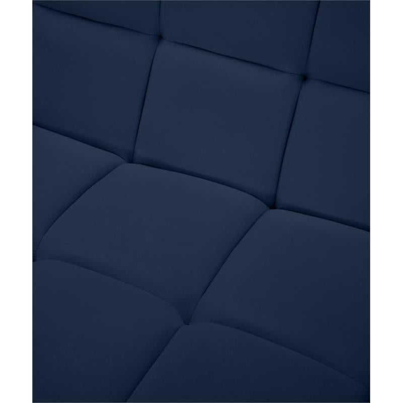 Bowery Hill Contemporary Biscuit Tufted Soft Navy Velvet Armless Chair