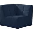 Bowery Hill Contemporary Biscuit Tufted Soft Navy Velvet Corner Chair