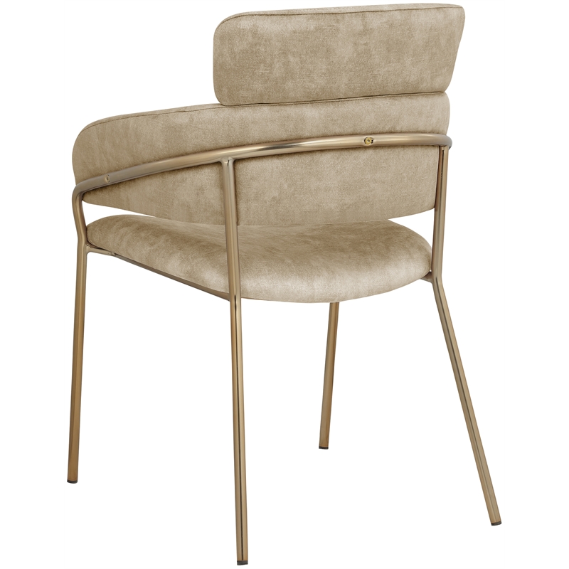 Bowery Hill Contemporary Beige Velvet Dining Chair (Set of 2)