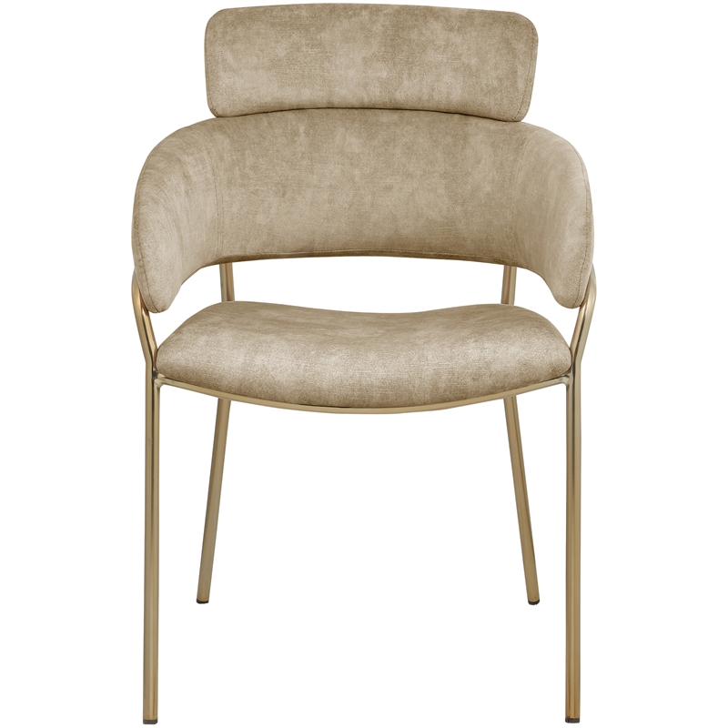 Bowery Hill Contemporary Beige Velvet Dining Chair (Set of 2)