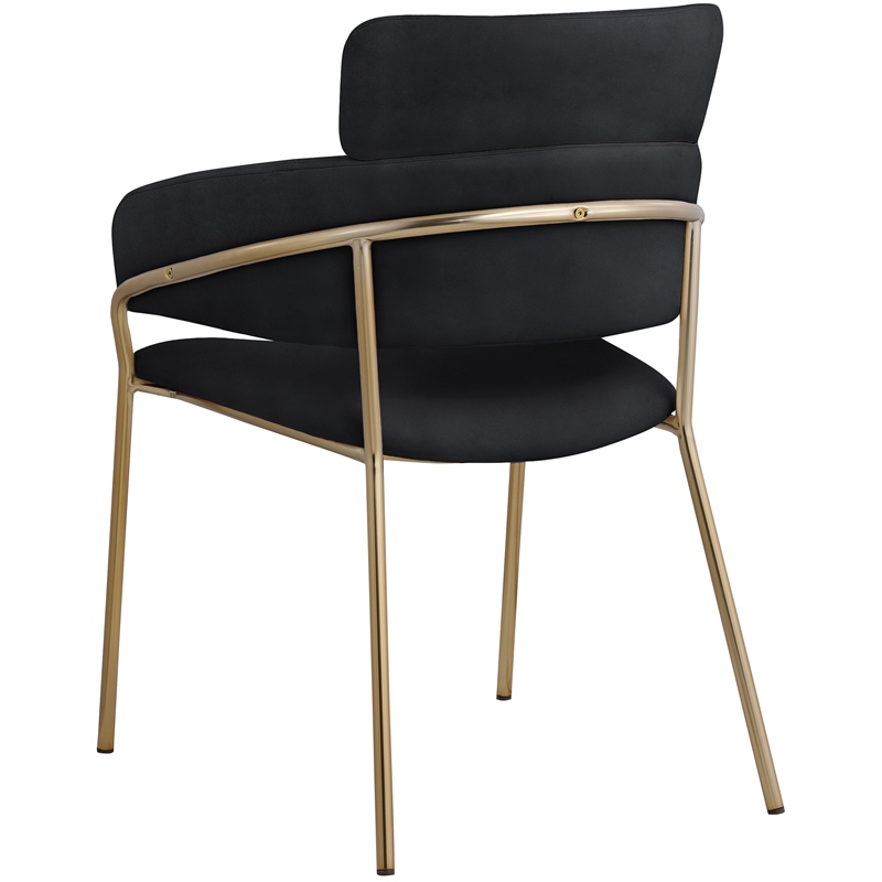 Bowery Hill Contemporary Black Velvet Dining Chair (Set of 2)