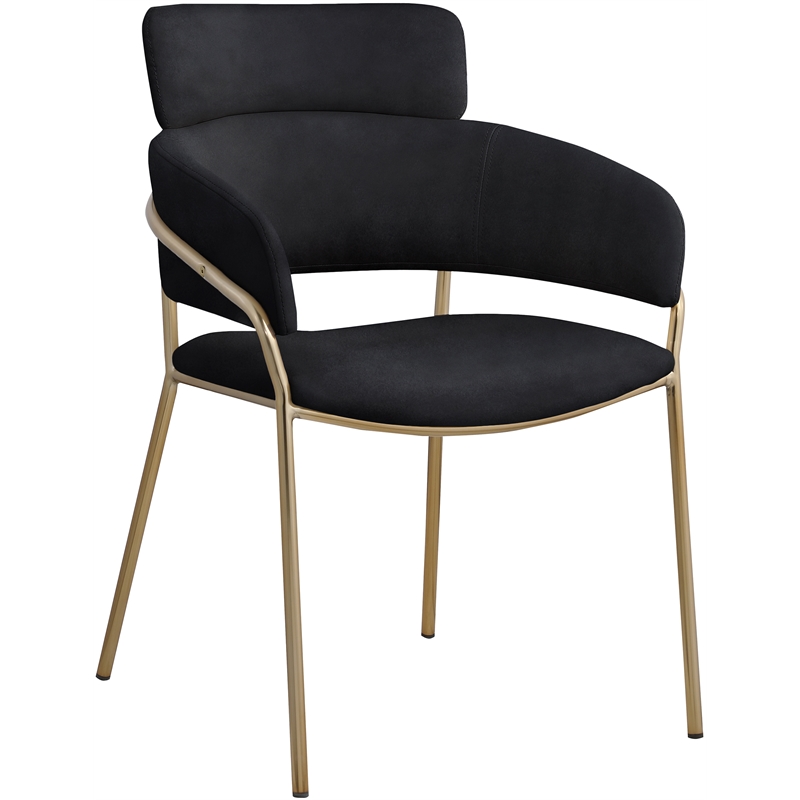 Bowery Hill Contemporary Black Velvet Dining Chair (Set of 2)