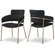 Bowery Hill Contemporary Black Velvet Dining Chair (Set of 2)