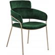 Bowery Hill Contemporary Green Velvet Dining Chair (Set of 2)