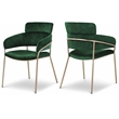 Bowery Hill Contemporary Green Velvet Dining Chair (Set of 2)