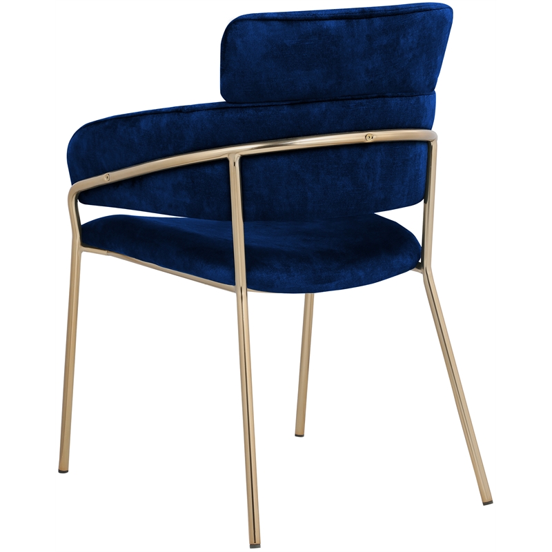 Bowery Hill Contemporary Navy Velvet Dining Chair (Set of 2)