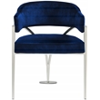 Bowery Hill Contemporary Navy Velvet Dining Chair (Set of 2)