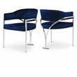 Bowery Hill Contemporary Navy Velvet Dining Chair (Set of 2)