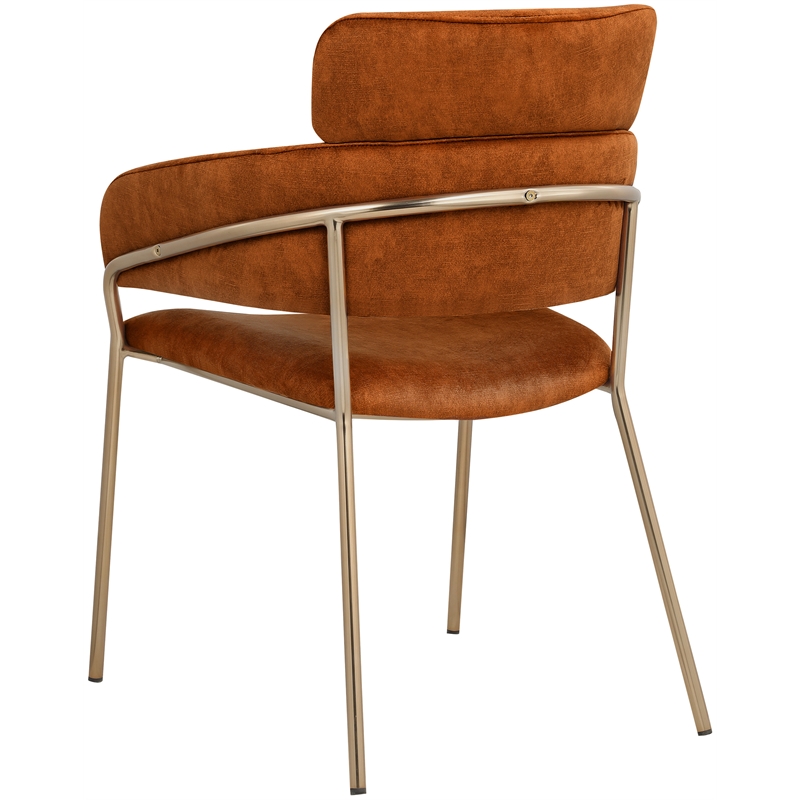 Bowery Hill Contemporary Cognac Velvet Dining Chair (Set of 2)