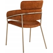 Bowery Hill Contemporary Cognac Velvet Dining Chair (Set of 2)