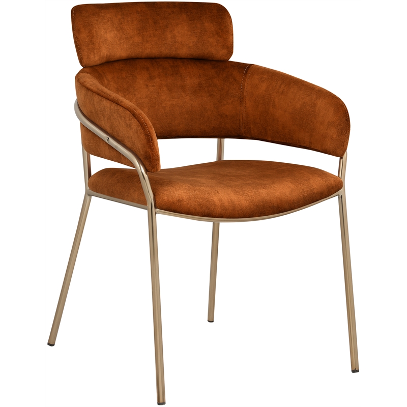 Bowery Hill Contemporary Cognac Velvet Dining Chair (Set of 2)