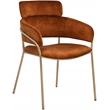 Bowery Hill Contemporary Cognac Velvet Dining Chair (Set of 2)