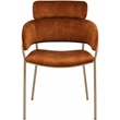 Bowery Hill Contemporary Cognac Velvet Dining Chair (Set of 2)