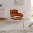 Bowery Hill Contemporary Cognac Velvet Dining Chair (Set of 2)